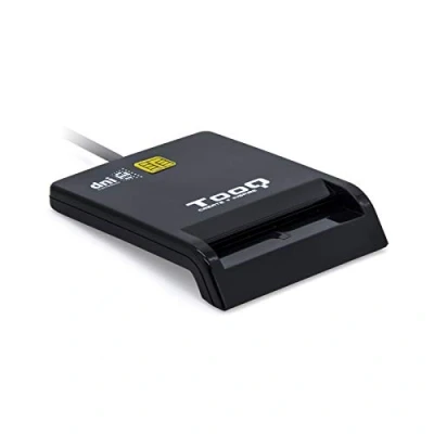 Abbildung von TooQ TQR 210B Externes Lesegerät für elektronische DNI und Smartcards (DNIe), USB 2.0, Schwarzweiß, 480 Mbit/s