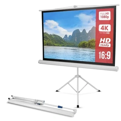 Abbildung von Tragbarer PRJTP52 Projektorleinwand Stativ Mobile Projektionsleinwand 50 Zoll Pyle, Weiß