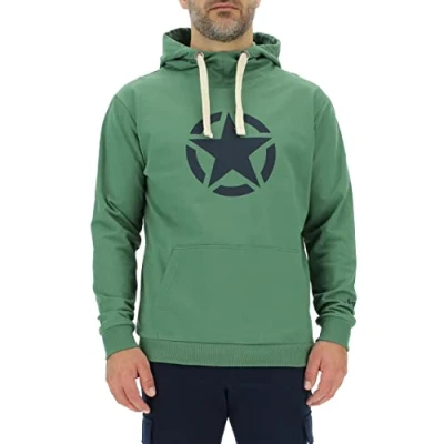 Abbildung von JEEP O102717 E949 J Man Kapuzensweatshirt Star Großer Aufdruck J23S Vineyard Green/Night XXL