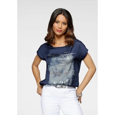 Abbildung von Laura Scott Shirtbluse, aus Satin mit dezentem Aufdruck