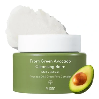 Abbildung von PURITO Grüner Avocado Reinigungsbalsam 100 ml / 3,38 fl. Unze. Unzen. Avocadoöl schmelzende Feuchtigkeit, vegan, tierversuchsfrei, geeignet für trockene Haut, koreanische Hautpflege