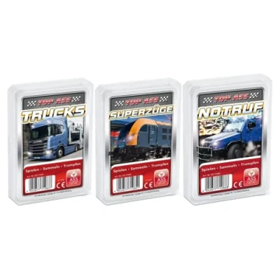 Abbildung von Altenburger 3 er Set Quartettspiele: Top Ass Trucks, Notruf und Superzüge Fahrzeugwelt