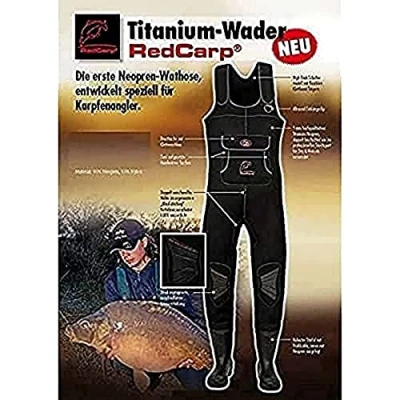 Abbildung von Behr Neoprene Waders Red Carp Size 47/48 + Bag Belt! Wathose