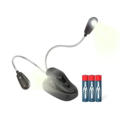 Abbildung von ANSMANN AG LED Dekolicht Klemmleuchte Twinflex Flexible Leselampe dimmbar, batteriebetrieben, SMD