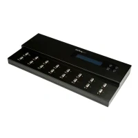 Abbildung von StarTech.com 1:15 USB Stick Klonstation und Löscher, Kopierer für mehrere Laufwerke, System and File Sector by Kopieren, 1,5 GB/min, Single 3 Pass Löschen, LCD Display (USBDUPE115)