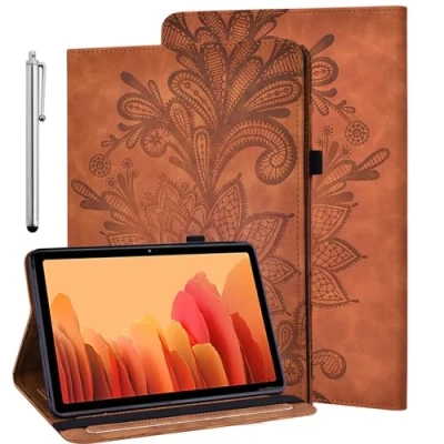 Abbildung von GLANDOTU Hülle für Huawei MediaPad T3 10 (9,6 Zoll) mit Schutzfolie und Stylus Stift Ultra Dünn Stifthalter Standfunktion Flip Cover PU Leder Tablet Case（Braun）