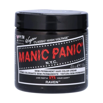 Abbildung von Manic Panic Raven Classic Creme, Vegan, Cruelty Free, Black Semi Permanent Hair Dye 118ml