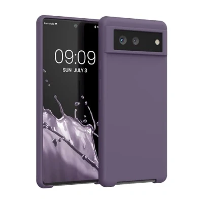 Abbildung von kwmobile Hülle kompatibel mit Google Pixel 6 Silikon Handy Case Handyhülle weiche Oberfläche kabelloses Laden Helle Iris