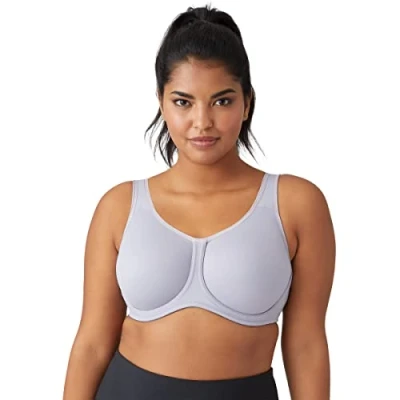 Abbildung von Wacoal Damen Bügel Sport BH, Blickdicht, Lila Grau mit Zephyr, 80F