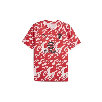 Abbildung von A.C. Milan Unisex Maglia Prematch Trikot für Vor Party Rennen, Saison 2025/2026, offizielles Produkt, Weiß, XXL