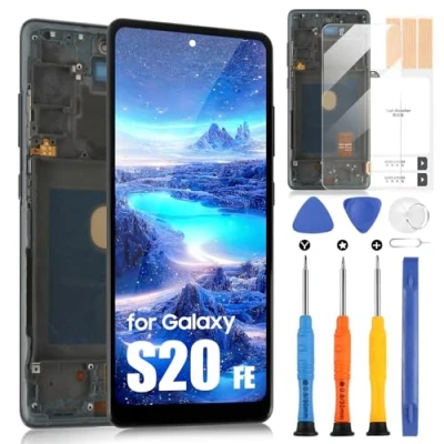 Abbildung von LCD Display für Samsung Galaxy S20 Fe/Galaxy Fe 5G 6,5&quot; Bildschirm Touchscreen Digitazer Assembly Ersatz mit Reparatur Kit (Schwarz Rahmen, Ohne Fingerabdruckerkennung)