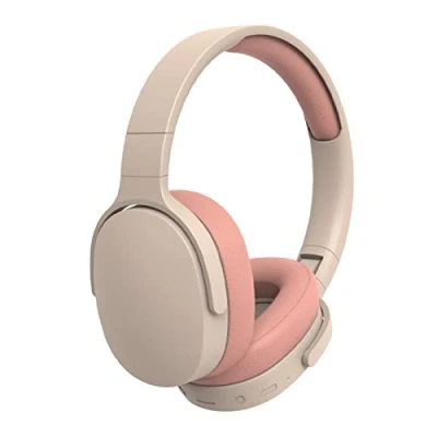 Abbildung von BSOMAM Kabellose Bluetooth Kopfhörer, HiFi faltbar, intelligente Rauschunterdrückung, verstellbar, kabelloses Headset mit Mikrofon, Stereo Over Ear Kopfhörer für Sport, Reisen (Rosa)