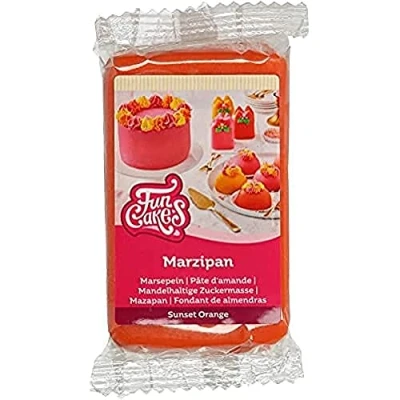 Abbildung von FunCakes Mandelhaltige Zuckermasse (holländisches Marzipan) Sunset Orange: Einfach zu verwenden und geschmeidig, perfekt zum Dekorieren von Kuchen, Halal, koscher glutenfrei, 250 g