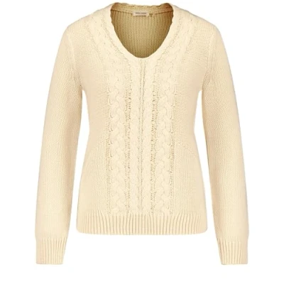 Abbildung von Gerry Weber Langarm Rundhals MIT Zopfmuster Strickpullover, Damen, Größe: 40, Cream