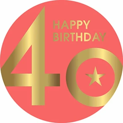 Abbildung von Essbarer Tortenaufleger 40. Geburtstag // Kuchendekoration Tortendekoration (Rot)