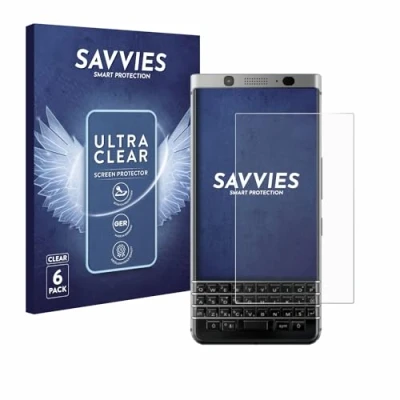 Abbildung von Savvies 6 Stück Schutzfolie für BlackBerry Keyone Displayschutz Folie Ultra Transparent