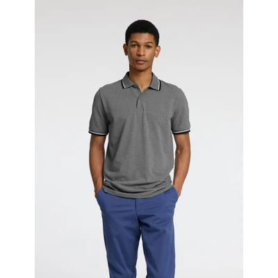 Abbildung von Selected Homme KURZÄRMELIGES Poloshirt, Herren, Größe: Medium, Medium grey melange