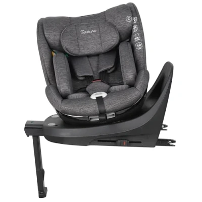 Abbildung von babyGO Prime 360 Kindersitz nach neuer I Size Norm Kindersitz/Autositz für Kinder (40 150 cm) Grau