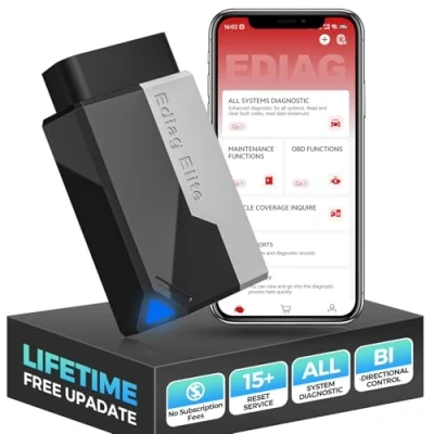 Abbildung von KINGBOLEN EDIAG Elite OBD2 Diagnosegerät Bluetooth,Obd2 Auslesegerät mit Vollständige System,15 Resets und Aktiver Test, Kfz Codelese für iPhone &amp; Android,FCA Can FD,Lebenslange Updates.