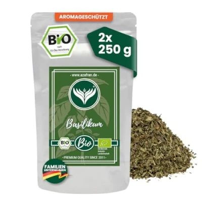 Abbildung von Azafran BIO Basilikum getrocknet und gerebelt Italienische Kräuter auch als Basilkum Tee 500g
