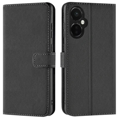 Abbildung von Verco Handyhülle für OnePlus Nord CE 3 Lite Hülle, Bookcase Tasche Flipcover 5G Case [Kartenfächer/Aufstellfunktion], Schwarz