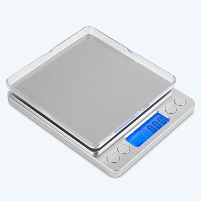 Abbildung von mafiti 3kg/0,1g Küchenwaage Digital, Waage Küche, PCS/Tara Funktion/LCD Display, Küchenwaage, Kitchen Scale, Silbrig