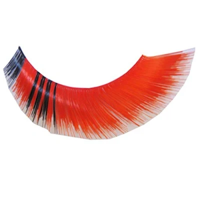 Abbildung von Eulenspiegel 000243 Künstliche Wimpern, Rot/Schwarz, 1 ml Spezial Wimpernkleber, Anleitung, für Karneval, Mottoparty