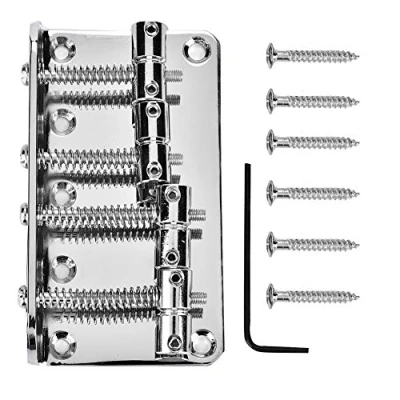 Abbildung von Bass Brücke 4 Saiten,Bass+Bridge,Bass Bridge Sng,Bass Gitarren Schwarz,Bass Sng Guitar Bridge,Profionelle Metall Vier Für Saiter E Golden,Schwarz,Silber