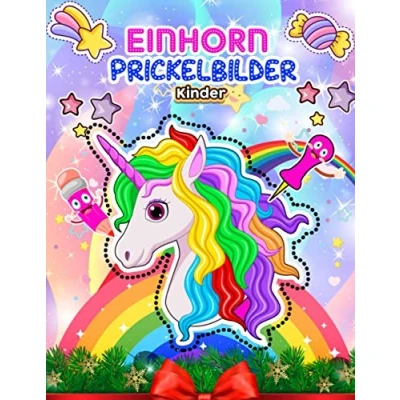 Abbildung von Einhorn Prickelbilder Kinder: Das große Prickel und Bastelbuch für Kinder Ausmalen , Prickeln Schneide Prickelset &amp; Prickelblock Ab 5 7 Jahren