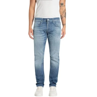 Abbildung von Replay Herren Jeans Grover Straight Fit, Blau (Medium Blue 009 3), 33W / 30L
