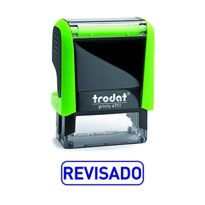 Abbildung von Trodat 4911 Printy Stempel Handelsformel mit spanischem Text, selbstfärbend, Größe der Textplatte 37 x 14 mm, blau