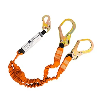 Abbildung von Portwest Double 140kg Fall Arrest Lanyard with Shock Absorber Black/Orange 180cm