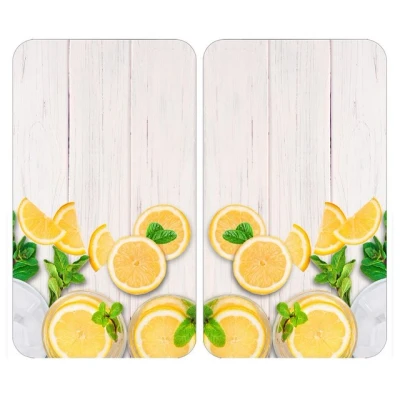 Abbildung von WENKO Herd Abdeckplatte &quot;Universal Zitronen&quot;, (Set, 2 tlg.)
