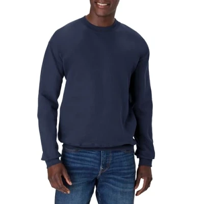 Abbildung von Hanes Herren Sweatshirt aus Baumwolle, schwer, Rundhalsausschnitt, Navy, Large