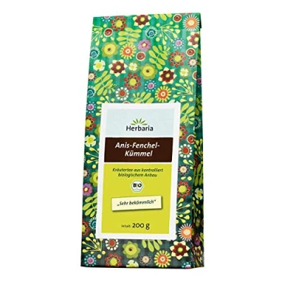 Abbildung von Herbaria Anis Fenchel Kümmel Tee ,2er Pack (2x 200 g Tüte) Bio