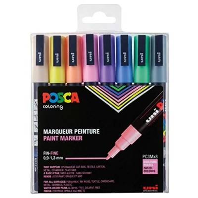 Abbildung von Uni Ball Fasermaler Posca PC 3M 0,9 1,3mm Pastell sortiert VE=8 St