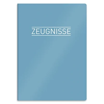 Abbildung von itenga Organisationsmappe Zeugnismappe A4 Kunststoff Sichtbuch blau