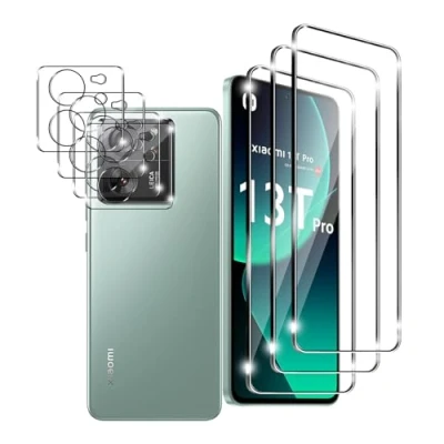Abbildung von Ljietr 3+3 Stück Schutzfolie für Xiaomi 13T Pro Panzer Schutz Glas, 3 Panzerfolie und Kamera Schutzglas, HD Displayschutzfolie, 9H Härte