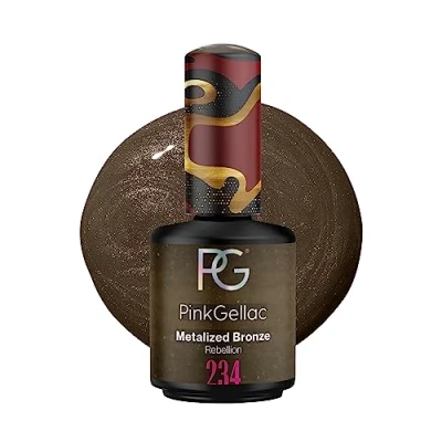 Abbildung von Pink Gellac UV Gel Nagellack 234 Metalized Bronze 15 ml Shellac Grün Einfache Anwendung Lack Nagel für 14 Tage schöne Nägel Made in Holland