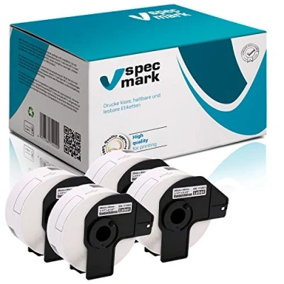 Abbildung von specmark 4 Rollen Einzeletiketten kompatibel mit Brother DK 11201 29mm x 90mm 400 Stück Etiketten für allen QL Etikettendruckern 570 700 800