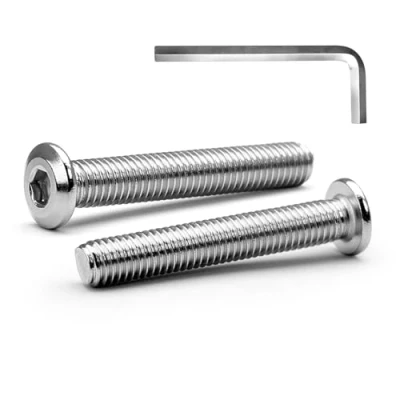 Abbildung von MINHER 10 Sätze M8 x 50mm Schrauben,Flachkopfschrauben, A2 V2A Edelstahl Flachkopf Innensechskantschrauben für Möbel(mit Innensechskantschlüssel)