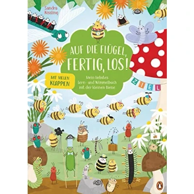 Abbildung von Auf die Flügel, fertig, los!: Mein liebstes Lern und Wimmelbuch mit der kleinen Biene Pappbilderbuch vielen Klappen für Kinder ab 30 Monaten