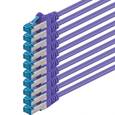 Abbildung von 1m CAT6a Netzwerkkabel violett 10 Stück CAT 6 A Patchkabel 10000 Mbit s SFTP PIMF 500 MHz kompatibel zu CAT5 CAT6 CAT7 DSL Internet Switch Router
