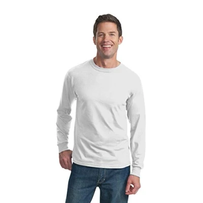 Abbildung von Fruit of the Loom Herren Original T Shirt, langärmlig (Medium) (Weiß)