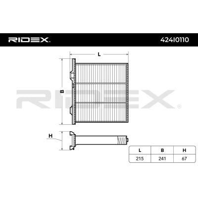 Abbildung von RIDEX 424I0110 Innenraumfilter Aktivkohlefilter 215 241 67 MITSUBISHI: Pajero 4, 3, Pinin