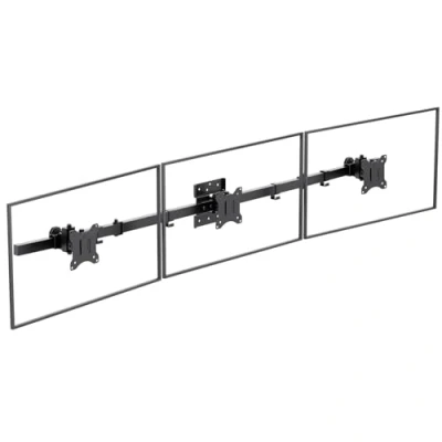 Abbildung von WALI Dreifache Monitor Wandhalterung für 17 bis 32 Zoll, Computer Monitorarm 3 Bildschirme, schwenkbar, neigbar, mit Befestigungslöchern 75x75/100x100mm, pro Arm hält zu 7,0 kg