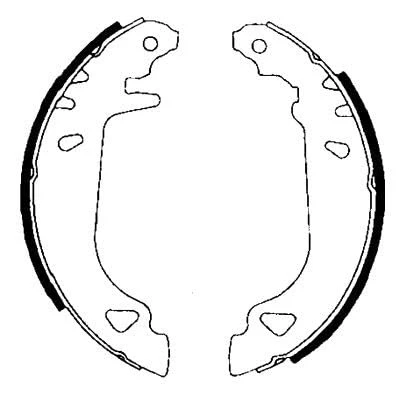 Abbildung von HELLA 8DB 355 001 011 Bremsbacken 180 32 mit Handbremshebel FIAT: Punto I Schrägheck, Cabrio, LANCIA: Y