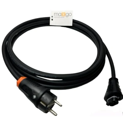 Abbildung von maxgo Solar Kabel AC Stromkabel Verlängerungskabel H07RN F 3G1,5mm² HMS Feldstecker BC 05 Buchse Connector auf Schuko Stecker Für Mikro Wechselrichter Größe:15m