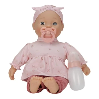 Abbildung von Little Dutch 4581 Babypuppe Lily 6 teiliges Set (Puppenkleidung, Schnuller und Trinkflasche) Blaue Augen Weichkörper 36 cm ab 18 Monaten