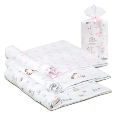 Abbildung von Interbaby 99980 02 Packung mit 3 bedruckten Motiven in Rosa Tönen, Unisex